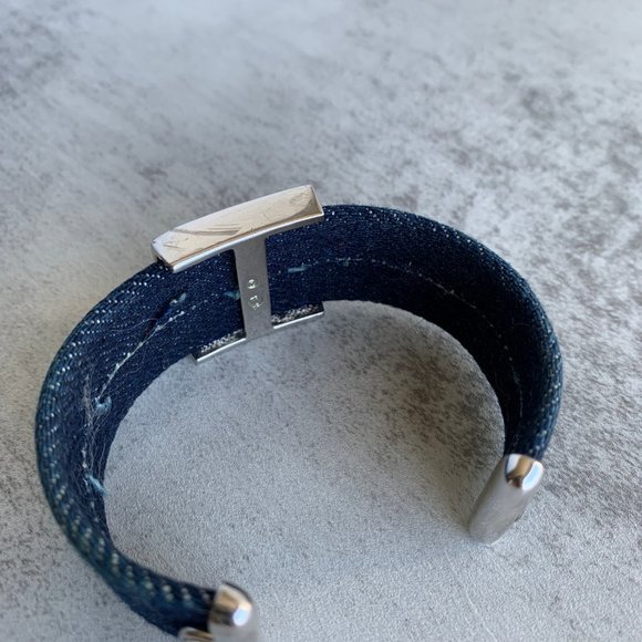 Used SWAROSKI Blue Cristal Jeans Cuff Bracelet Women - Picture 7 of 7